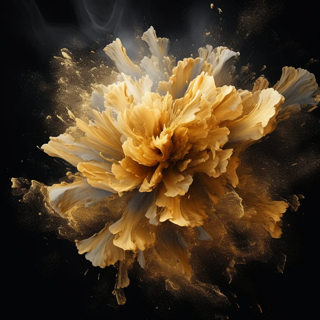 flower gold smoke powder explosion blast burst