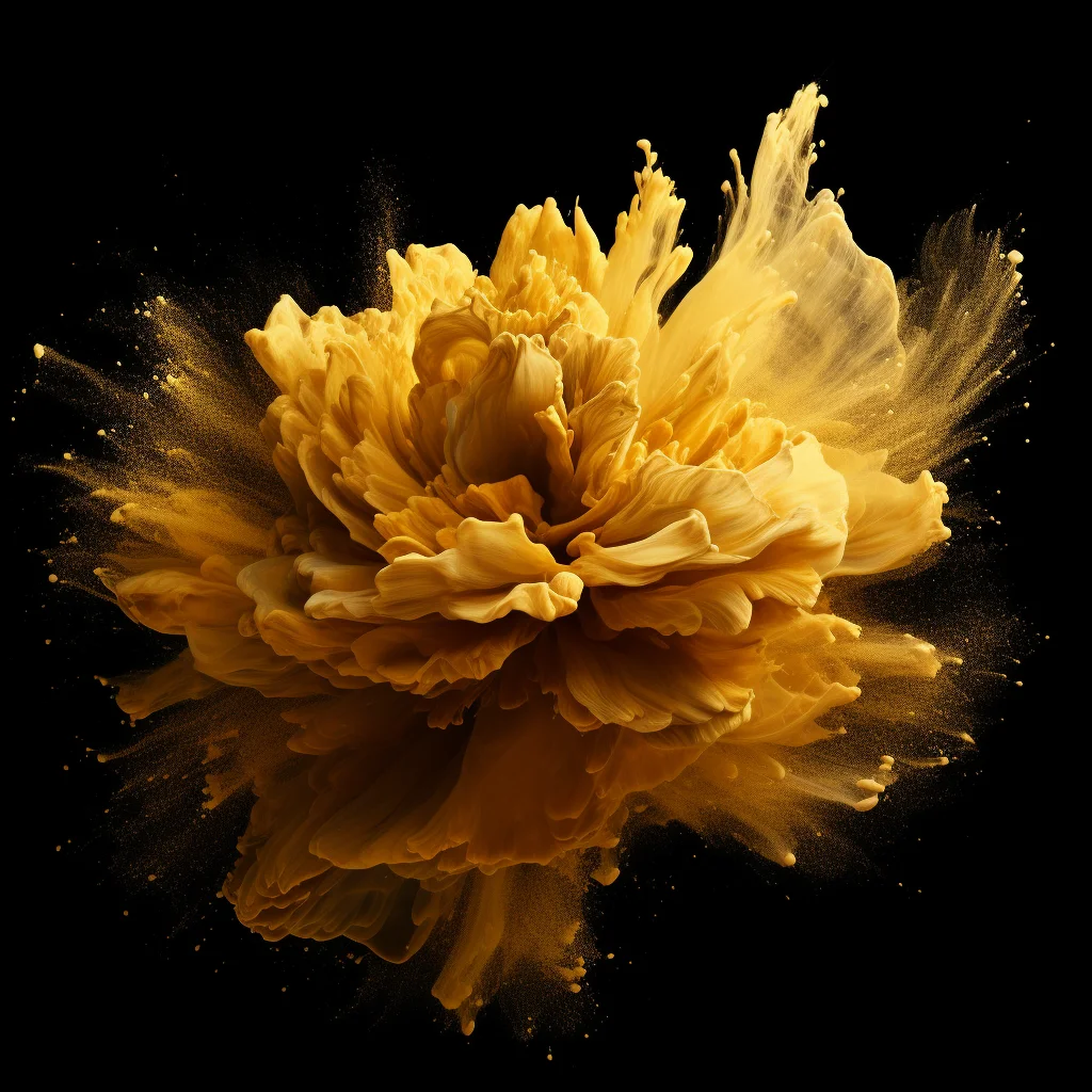 flower gold smoke powder explosion burst blast