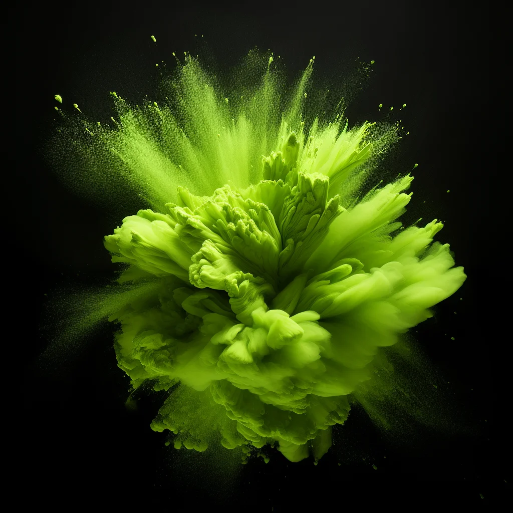 flower green smoke powder explosion blast burst