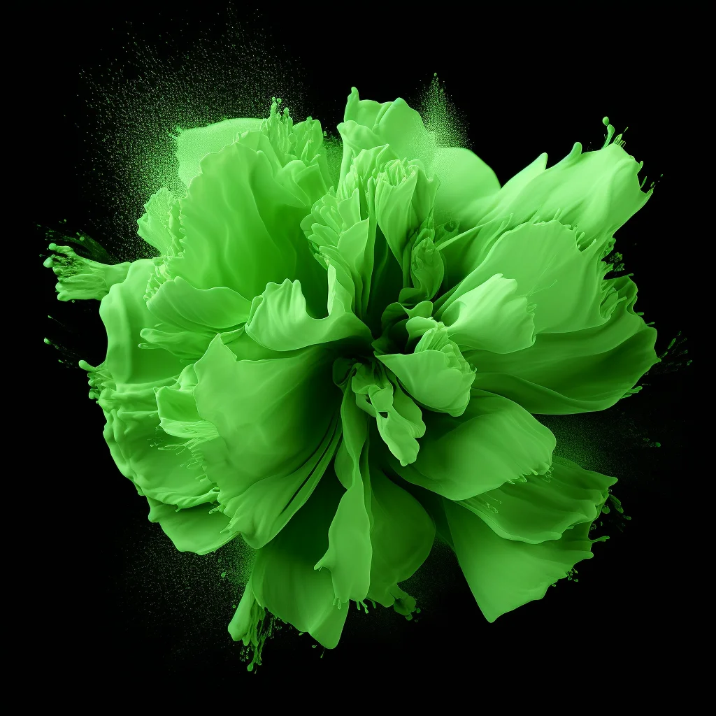 flower green smoke powder explosion burst blast
