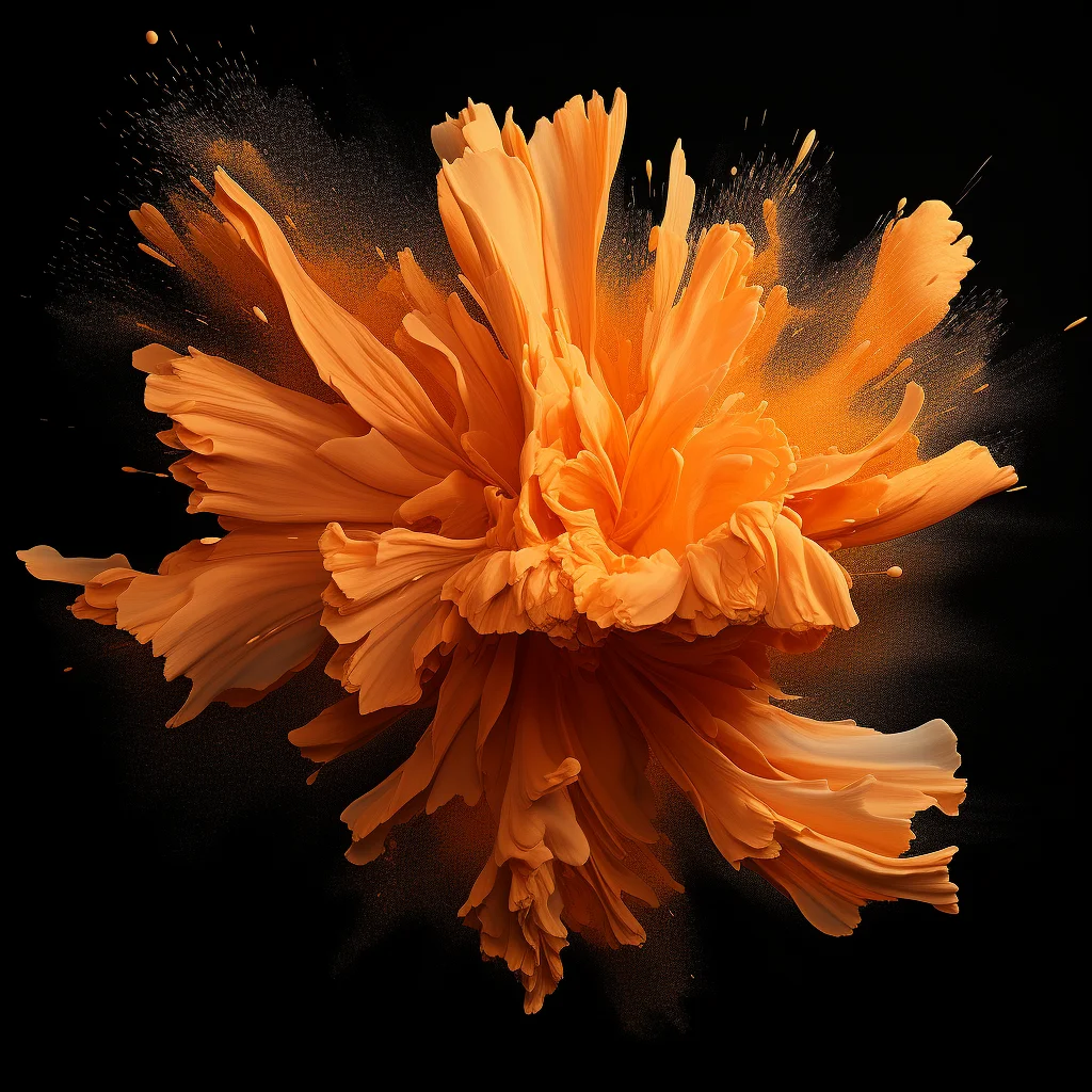 flower orange smoke powder explosion burst blast