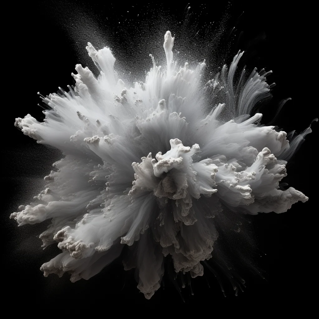 flower petal silver smoke powder burst blast explosion