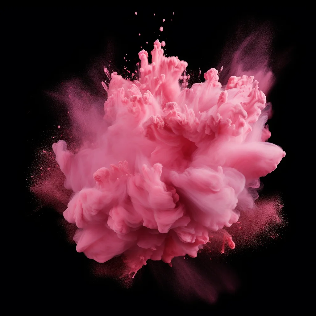 flower petal pink smoke powder explosion blast burst