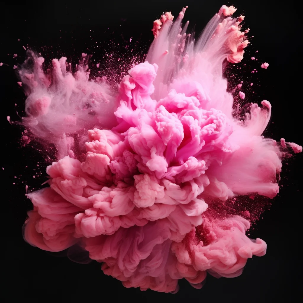 flower petal pink smoke powder explosion burst blast