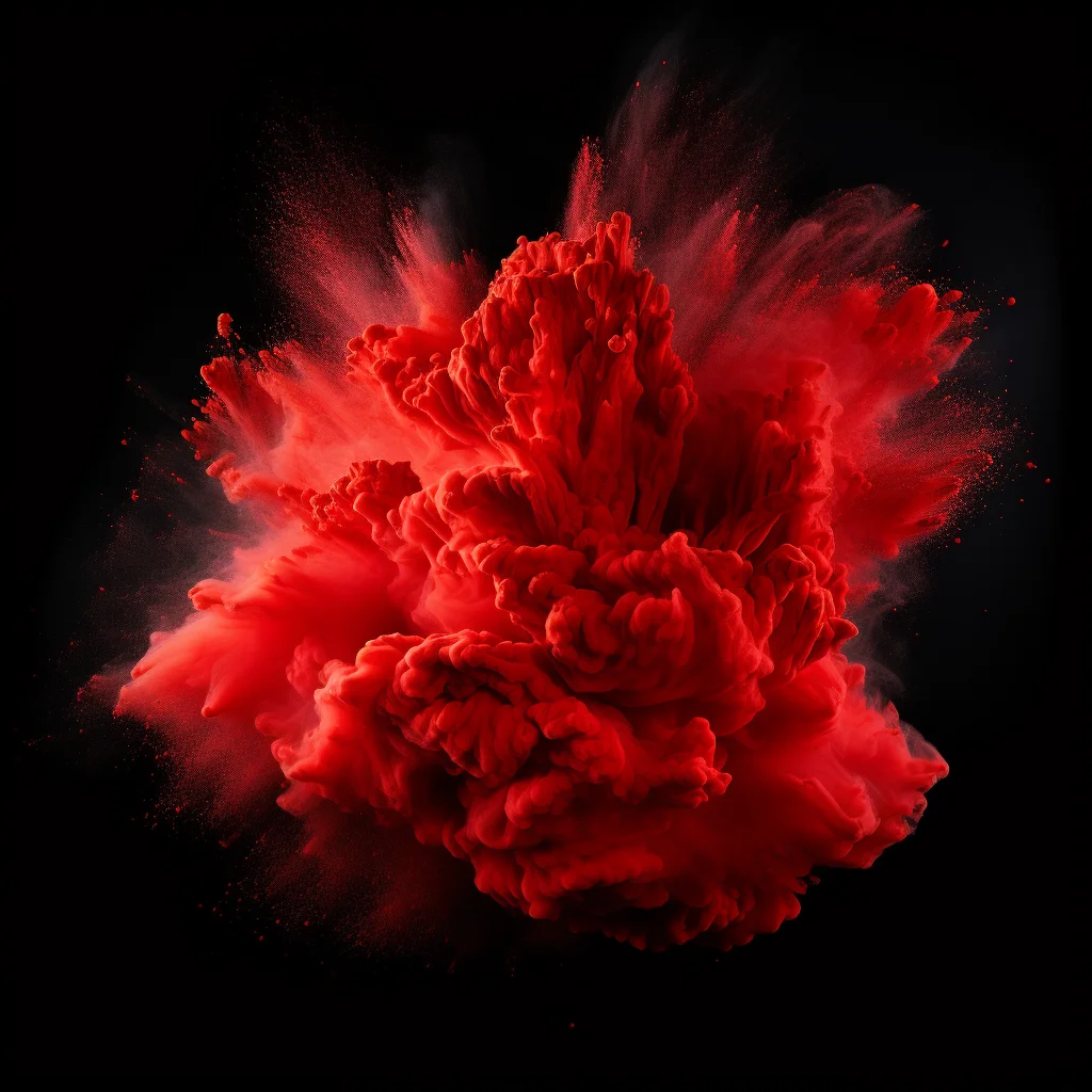 flower petal red smoke powder explosion blast burst