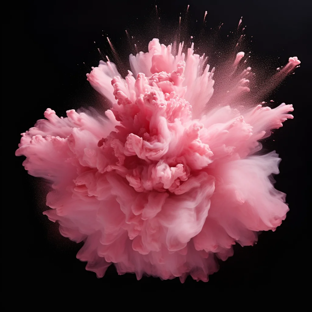 flower pink smoke powder explosion blast burst