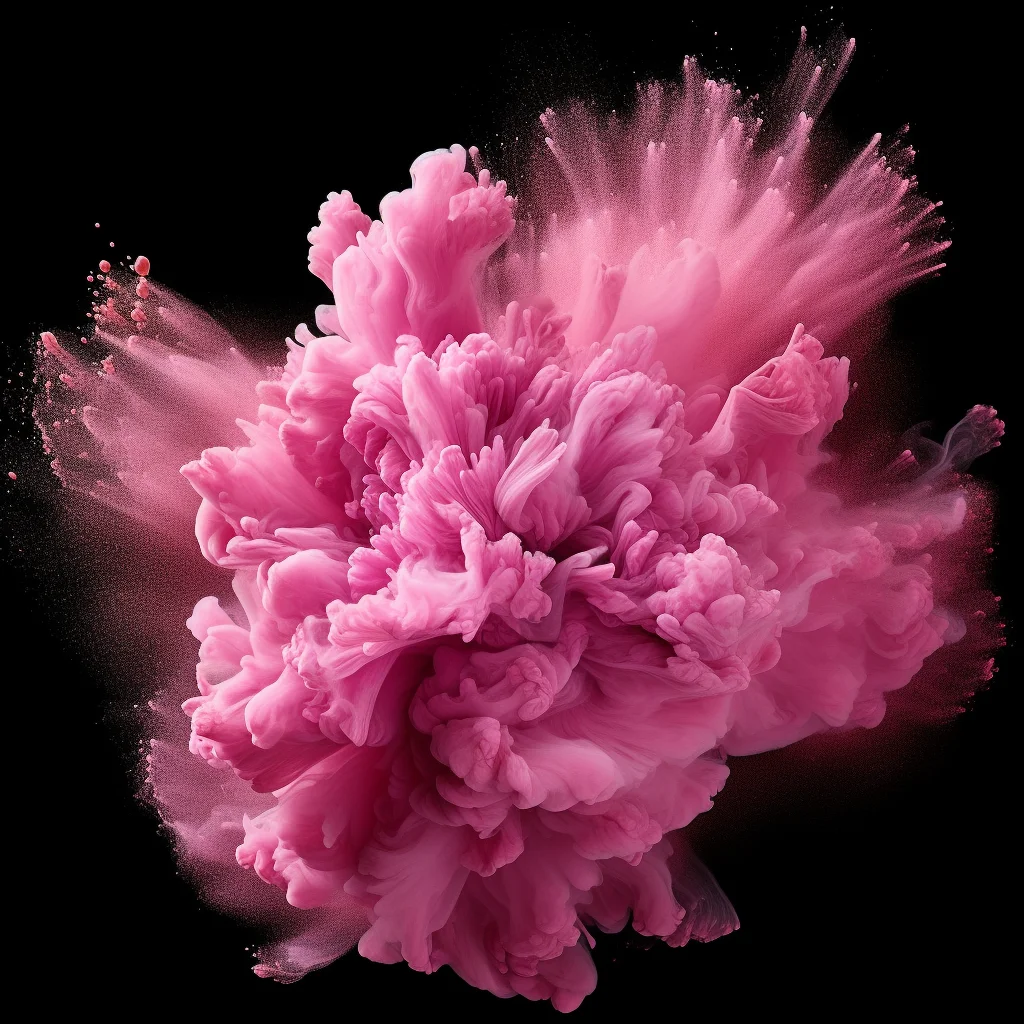 flower pink smoke powder explosion burst blast