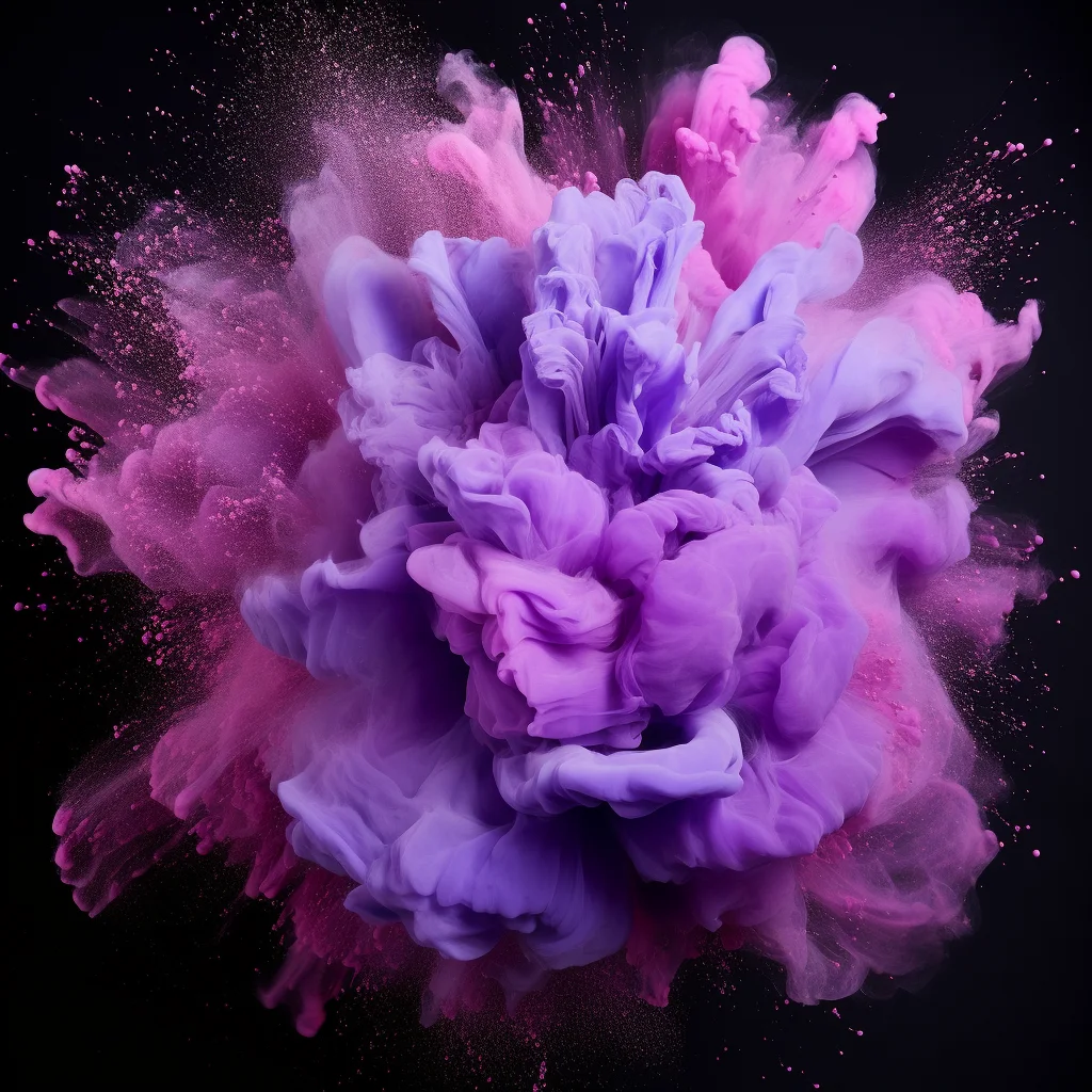 flower purple smoke powder explosion blast burst