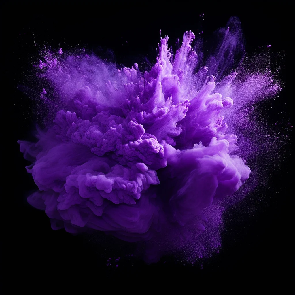 flower purple smoke powder explosion burst blast