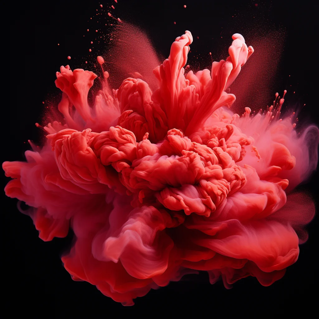 flower red smoke powder explosion blast burst