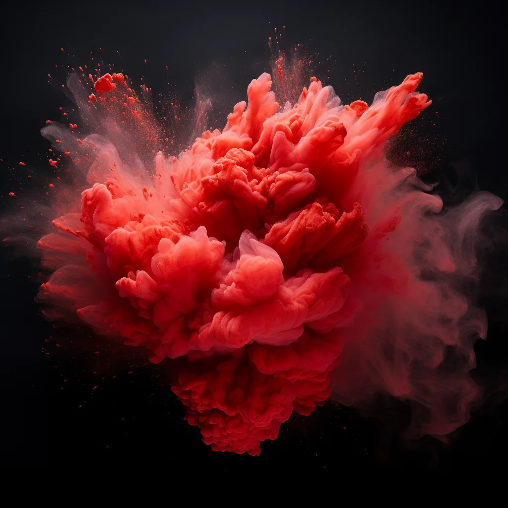 flower red smoke powder explosion burst blast
