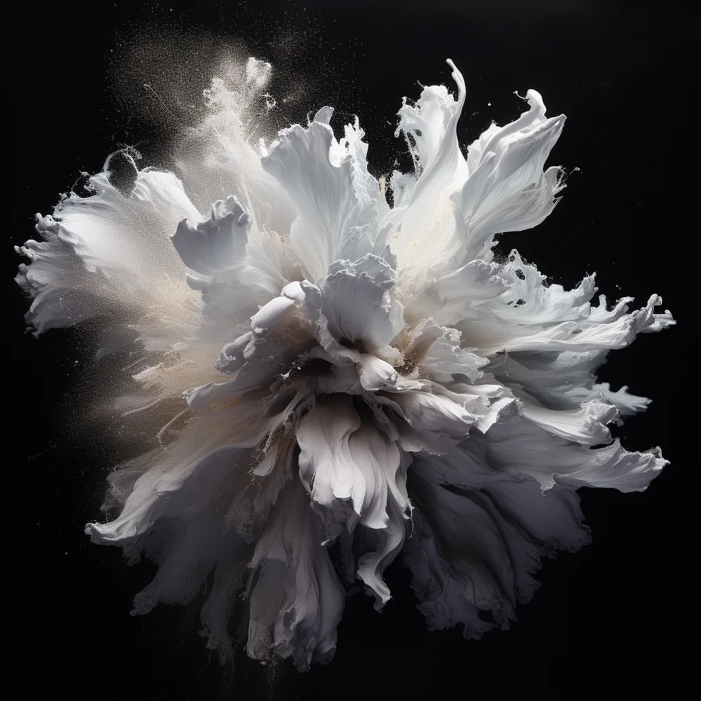 flower silver smoke burst powder explosion blast