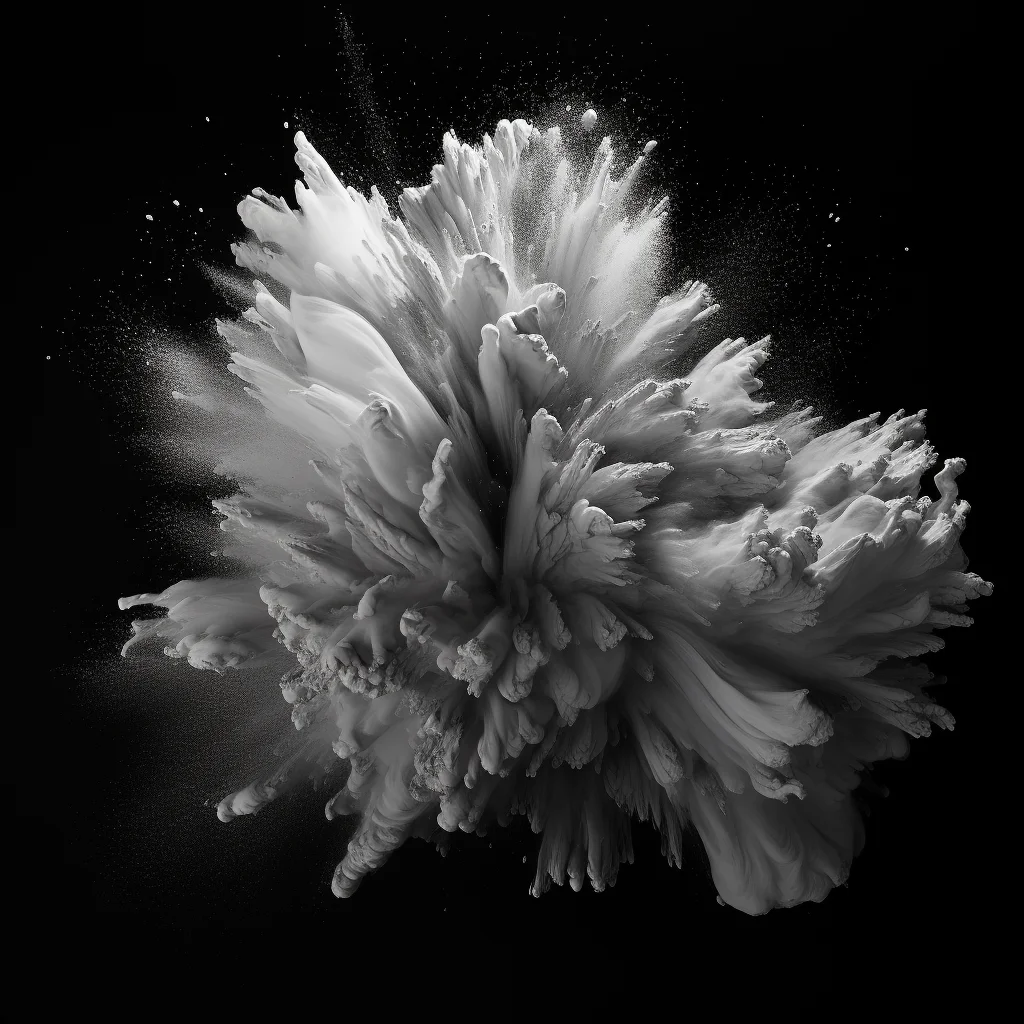 flower silver smoke powder explosion blast burst