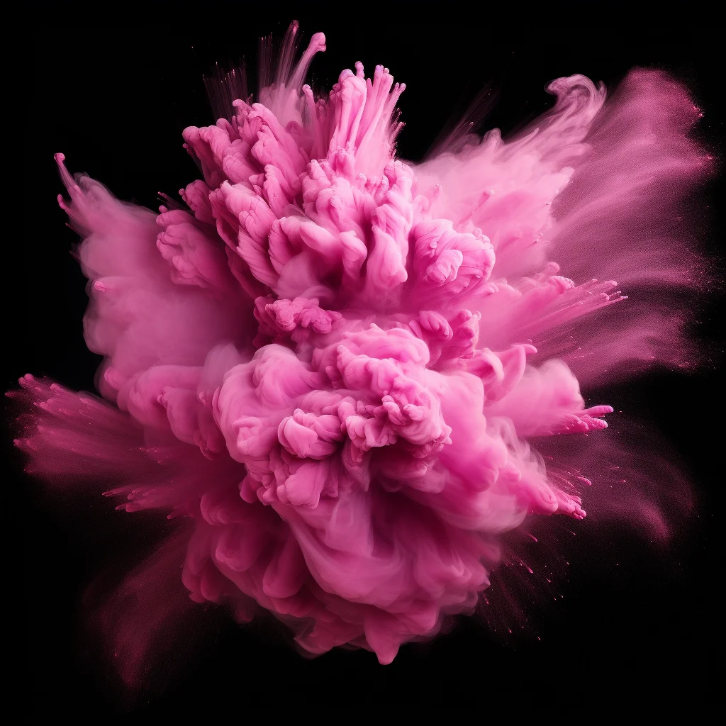 flower smoke pink powder explosion burst blast