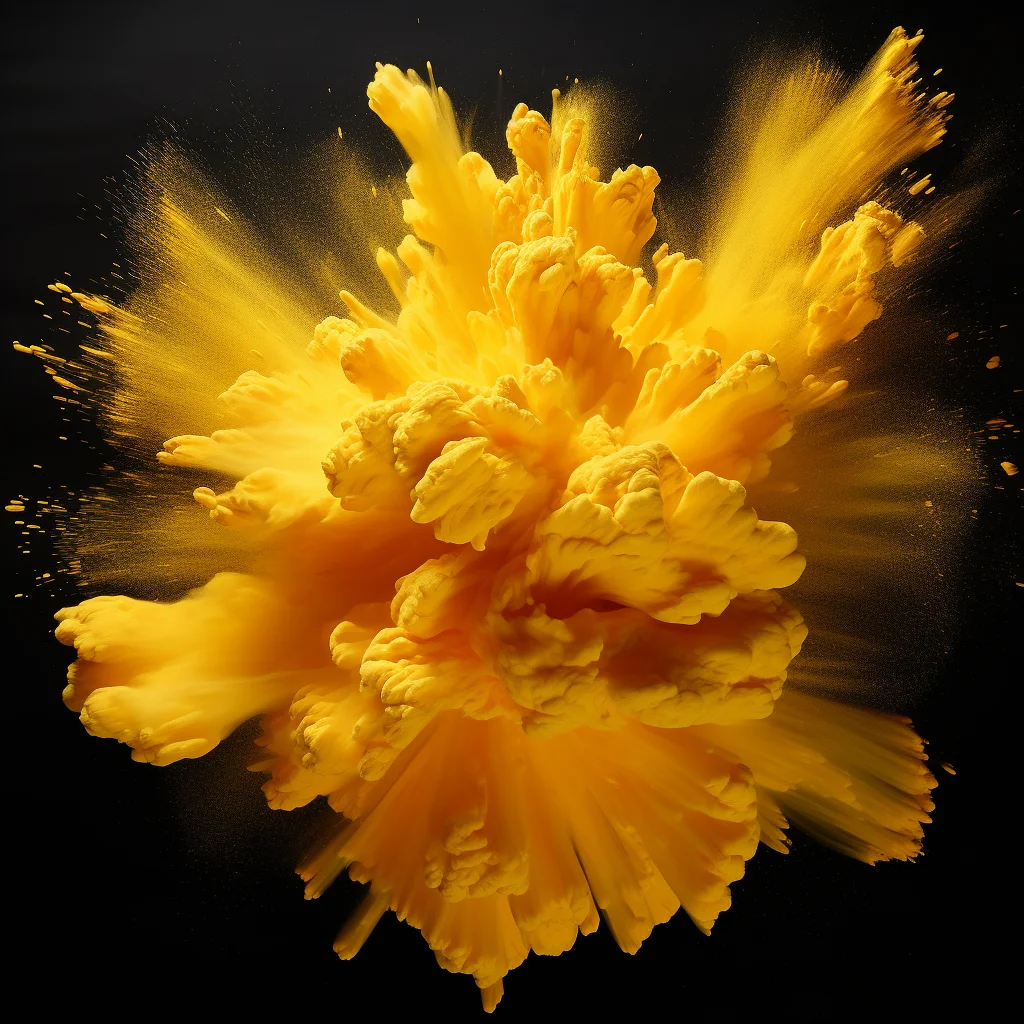 flower yellow smoke powder explosion burst blast