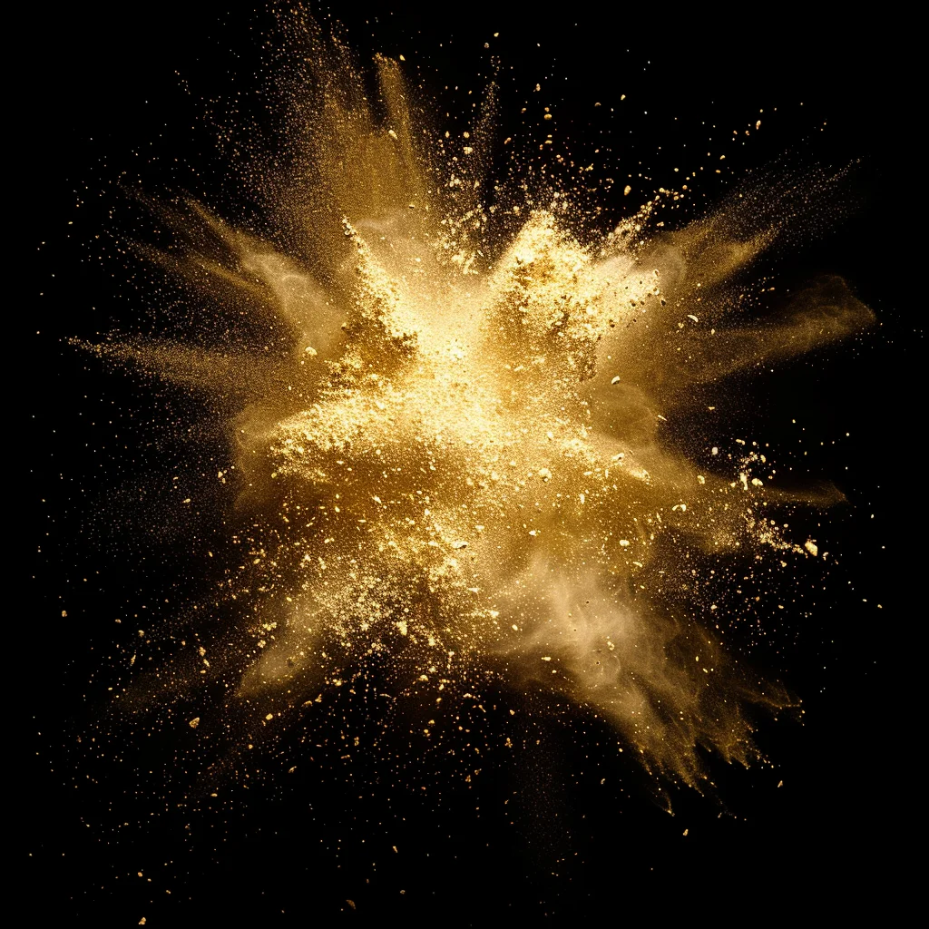 gold blast explosion powder burst