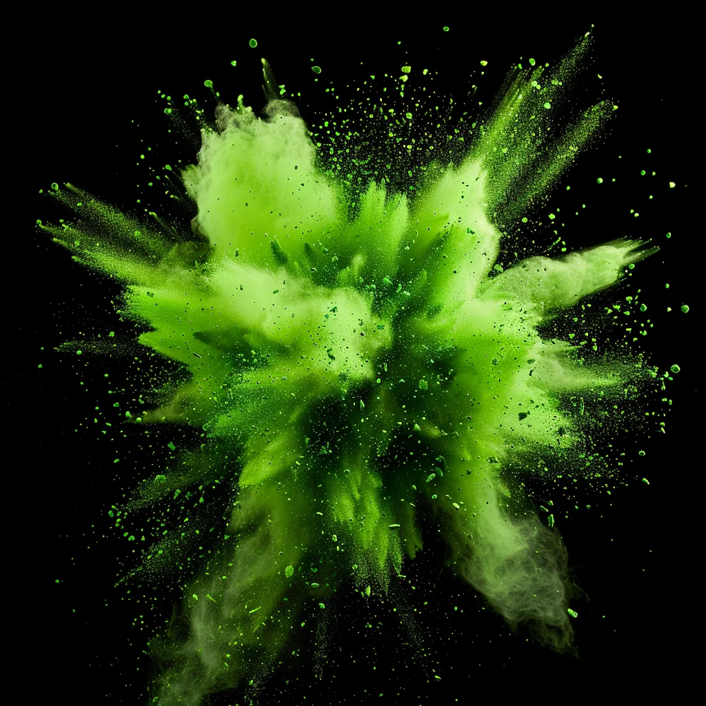 green blast explosion powder burst