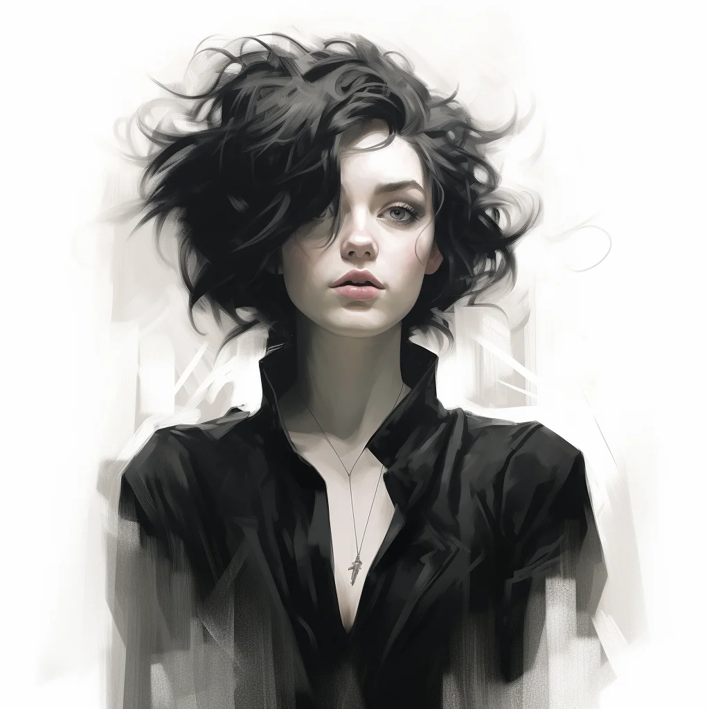 lady girl hair beautiful young portrait woman brush oil painting drawing