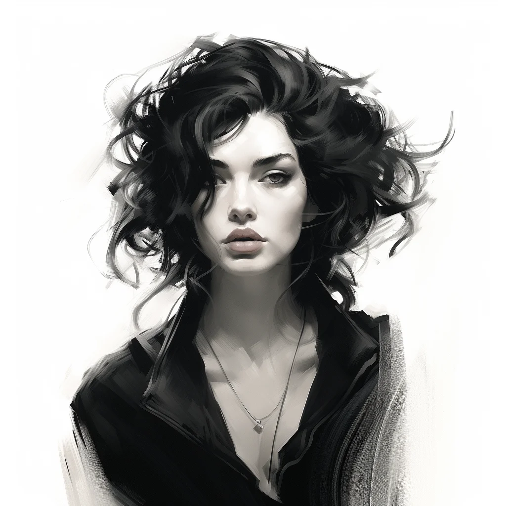 lady girl hair portrait woman brush oil painting drawing