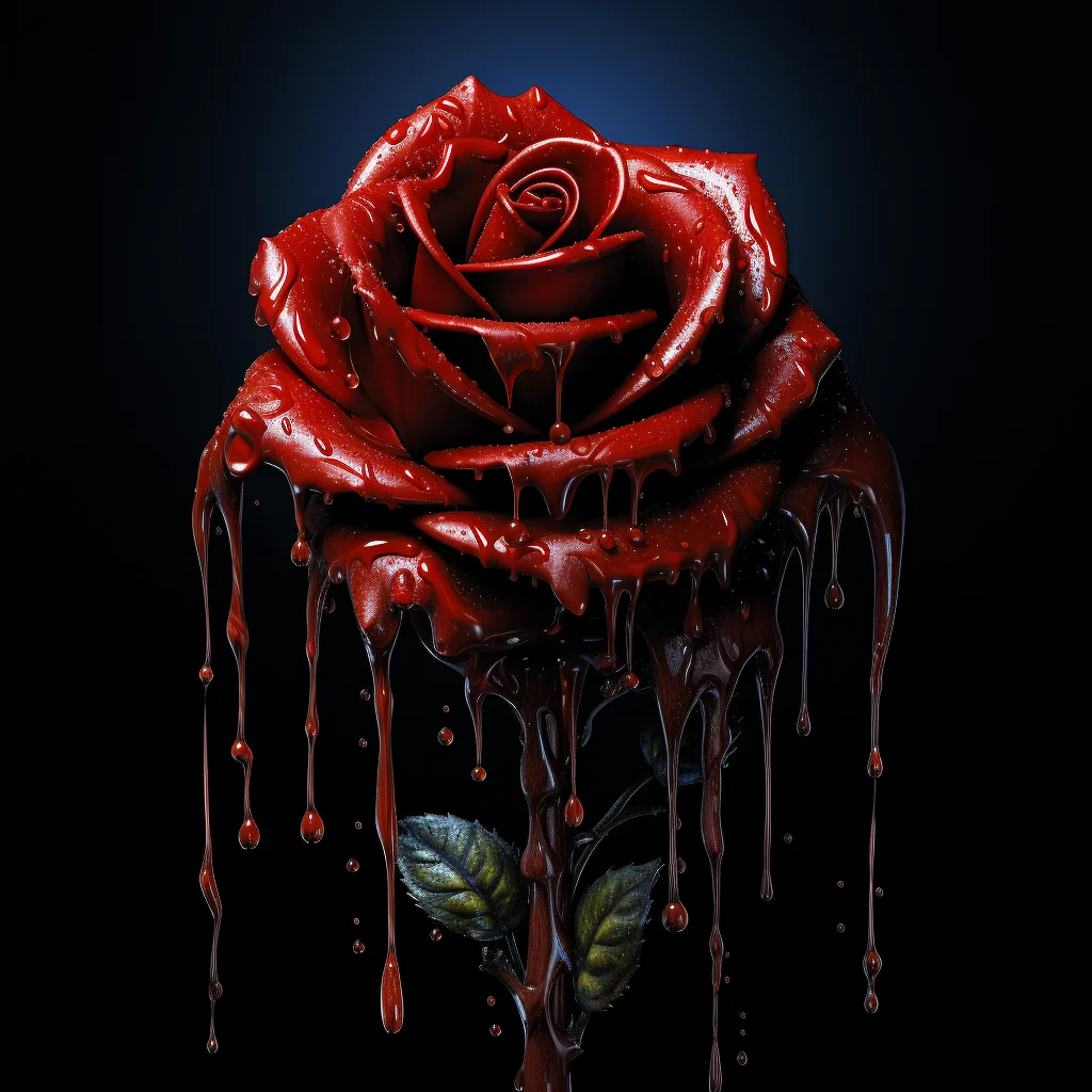 liquid rain rose red dripping water drop