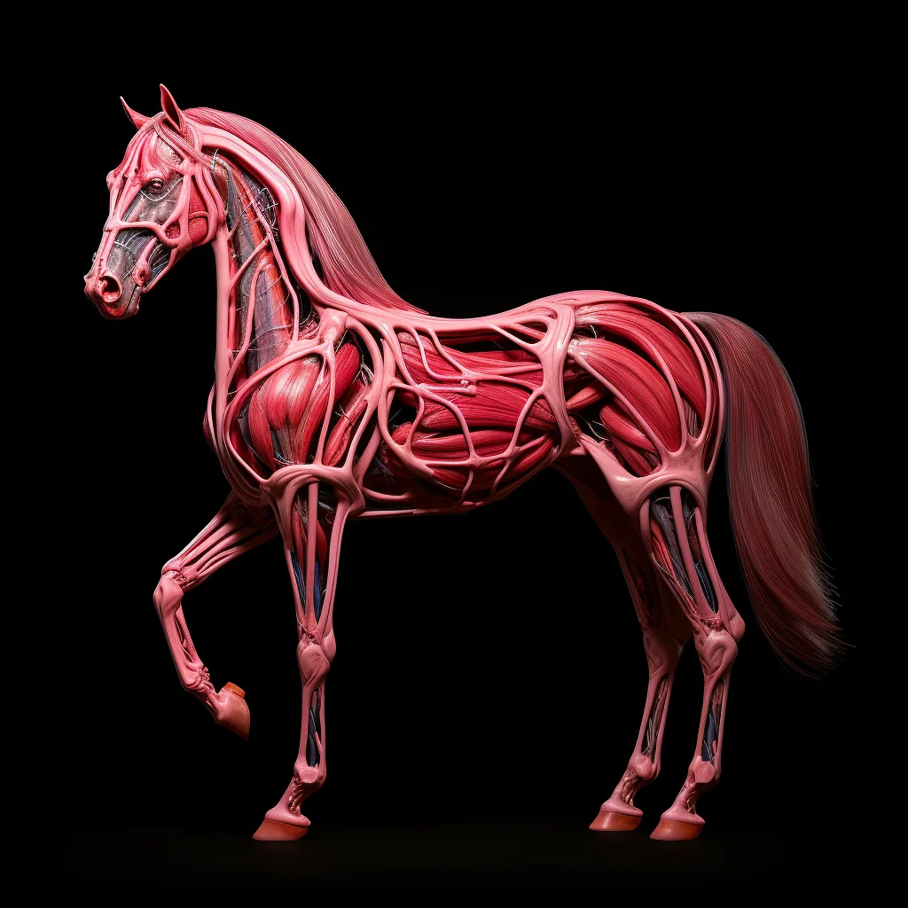 muscle horse diagram medical anatomy anatomical 3D illustration
