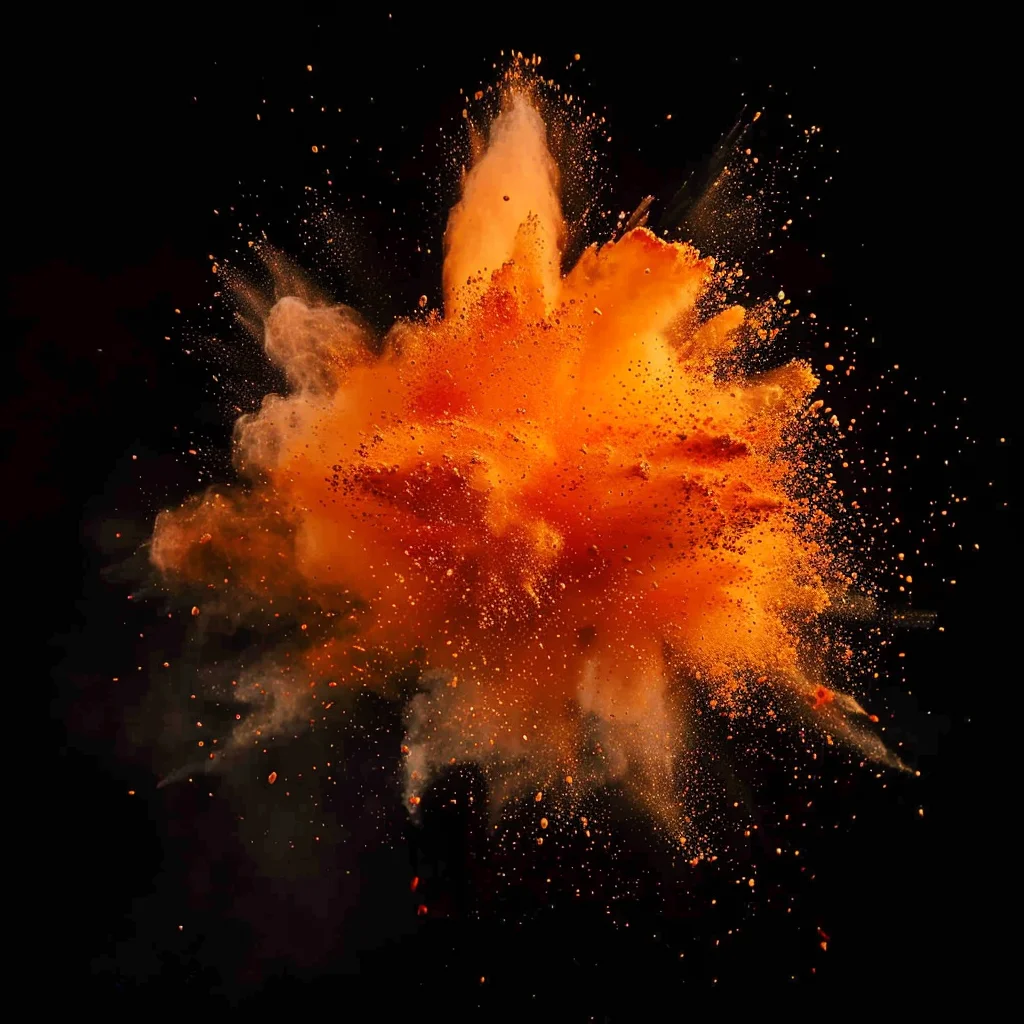 orange blast explosion powder burst