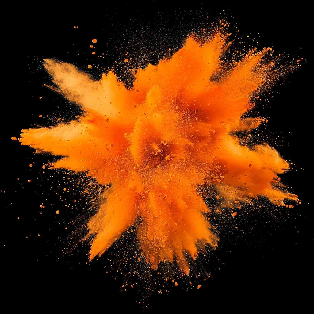 orange blast powder explosion burst