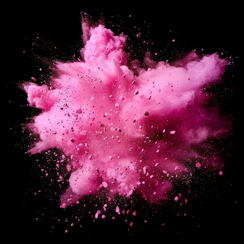 pink blast powder explosion burst