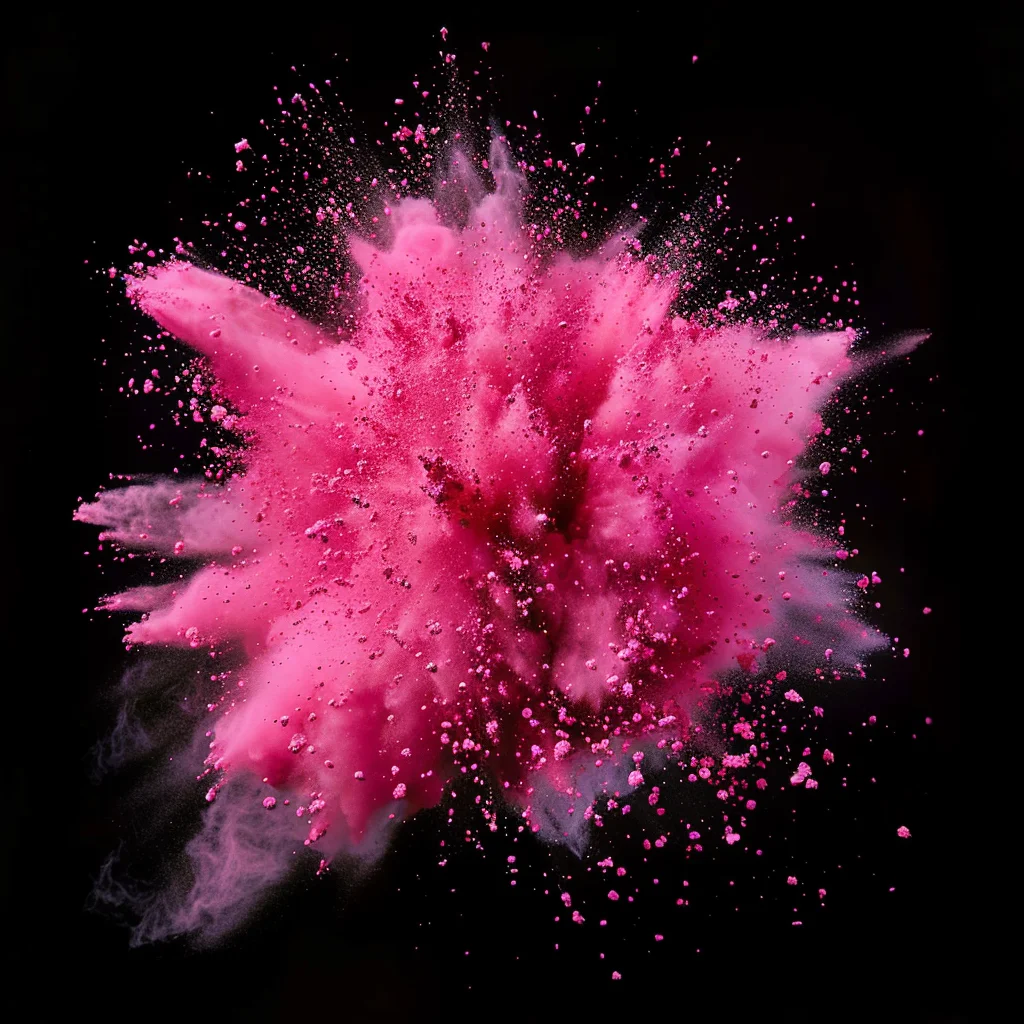pink powder burst blast explosion