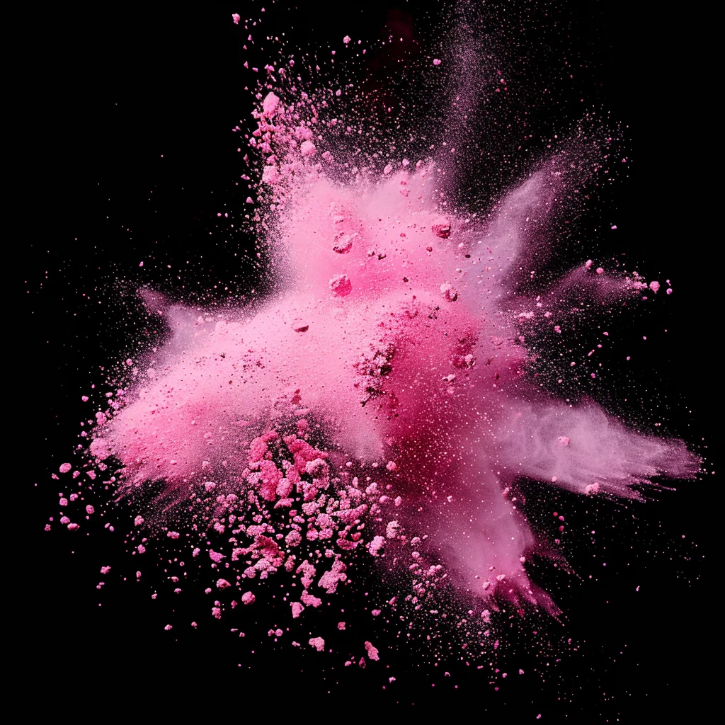pink powder explosion burst blast
