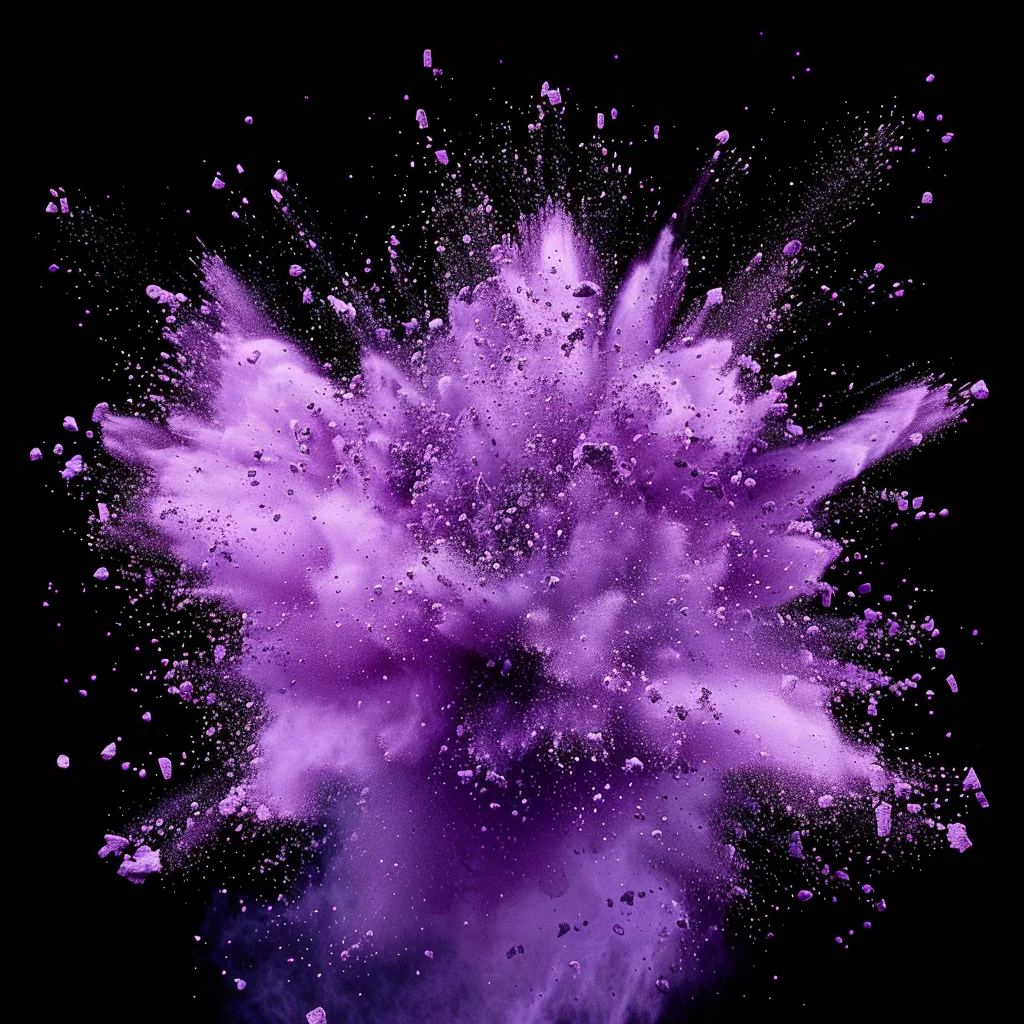 purple blast powder explosion burst