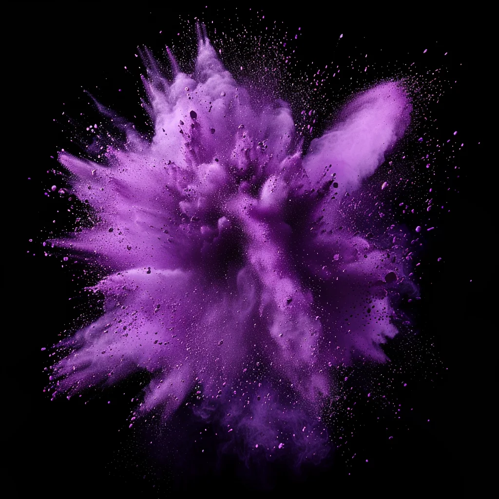 purple powder burst blast explosion