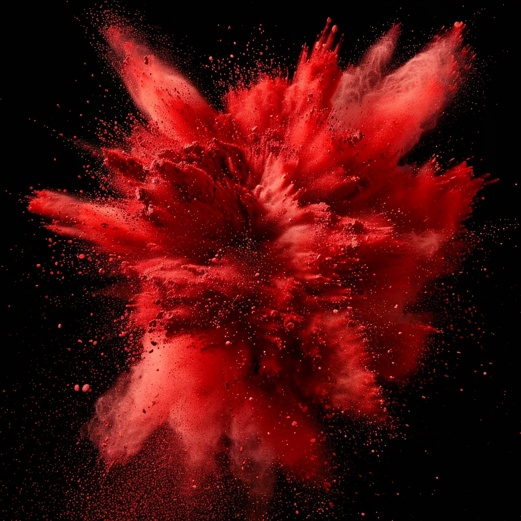 red blast explosion powder burst