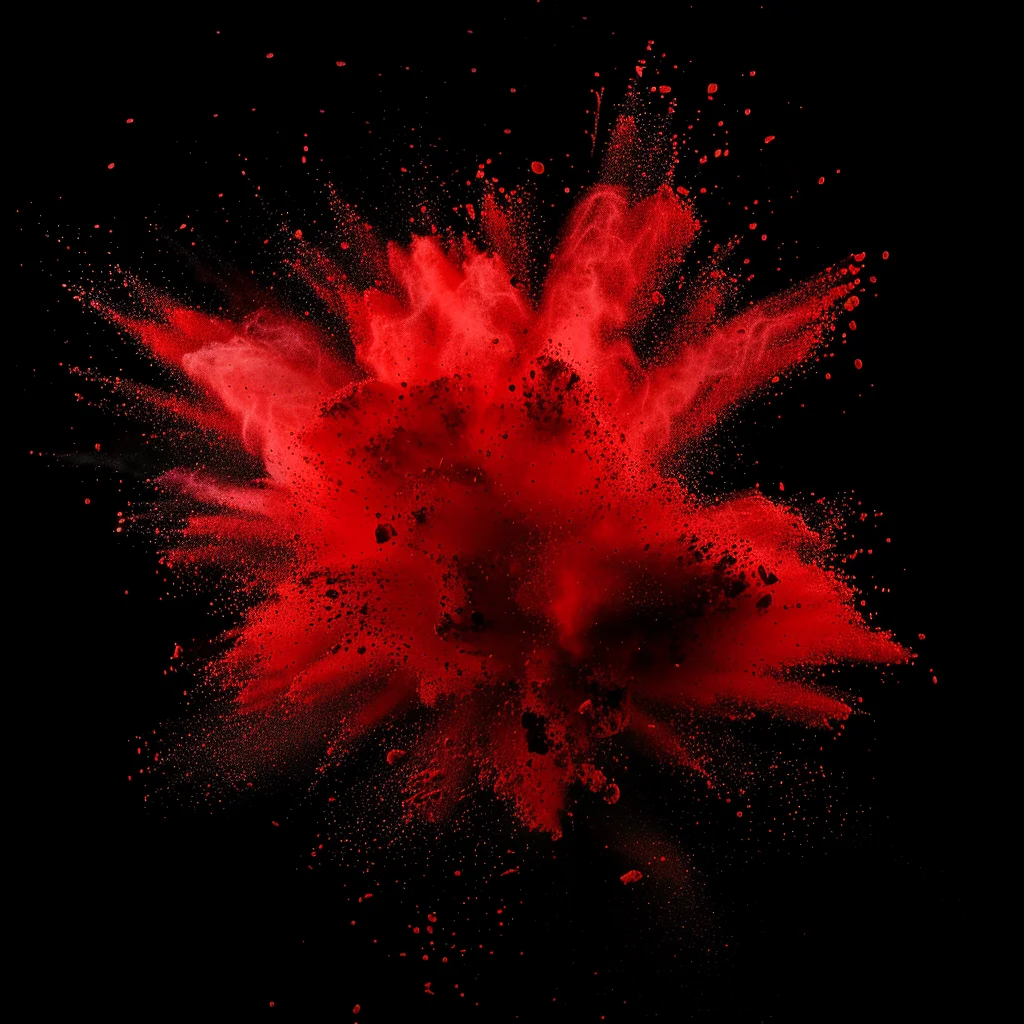 red blast powder explosion burst