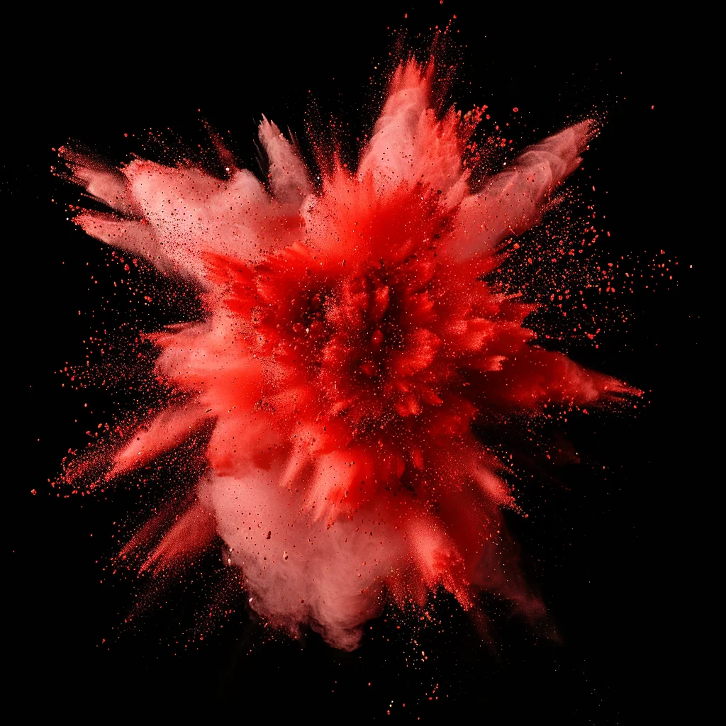 red powder burst blast explosion