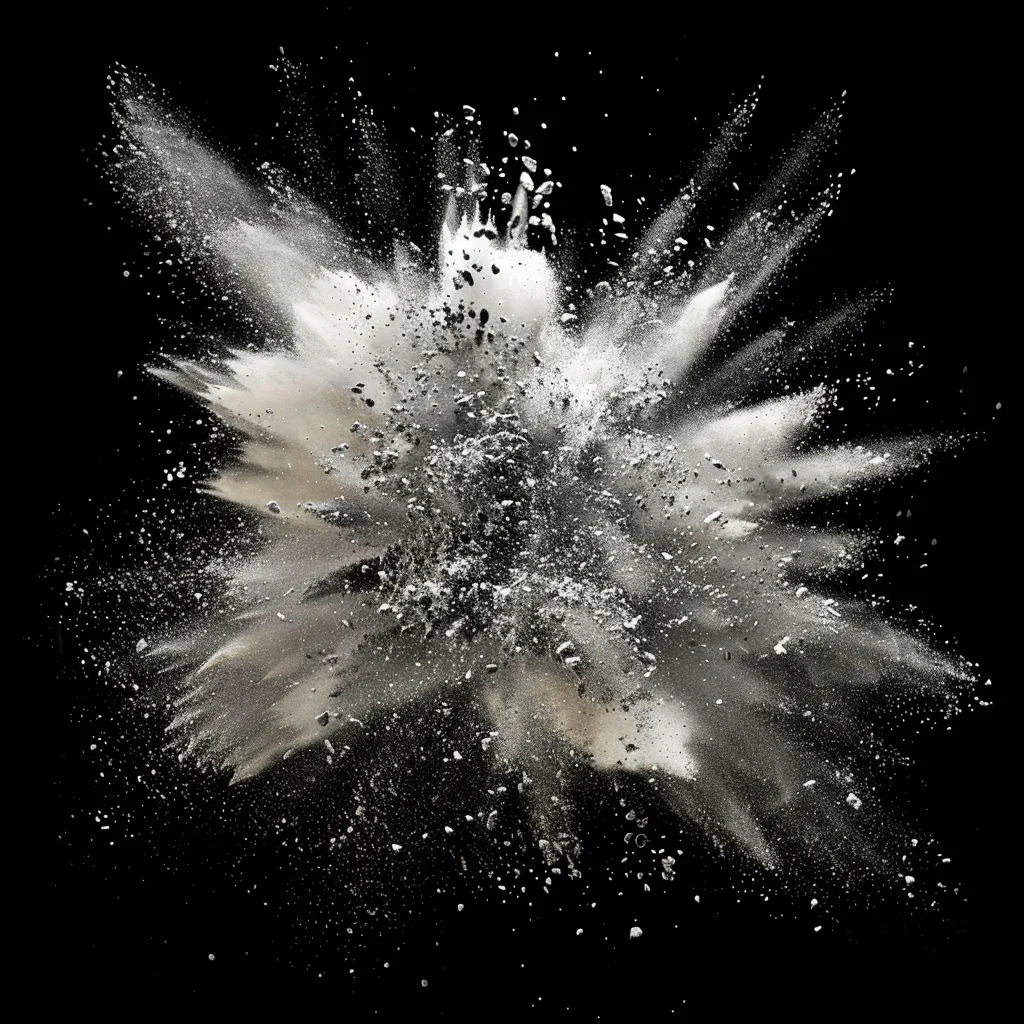 silver powder burst blast explosion