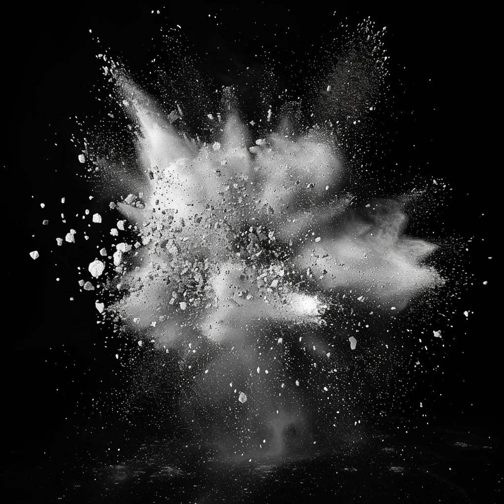 silver powder explosion burst blast