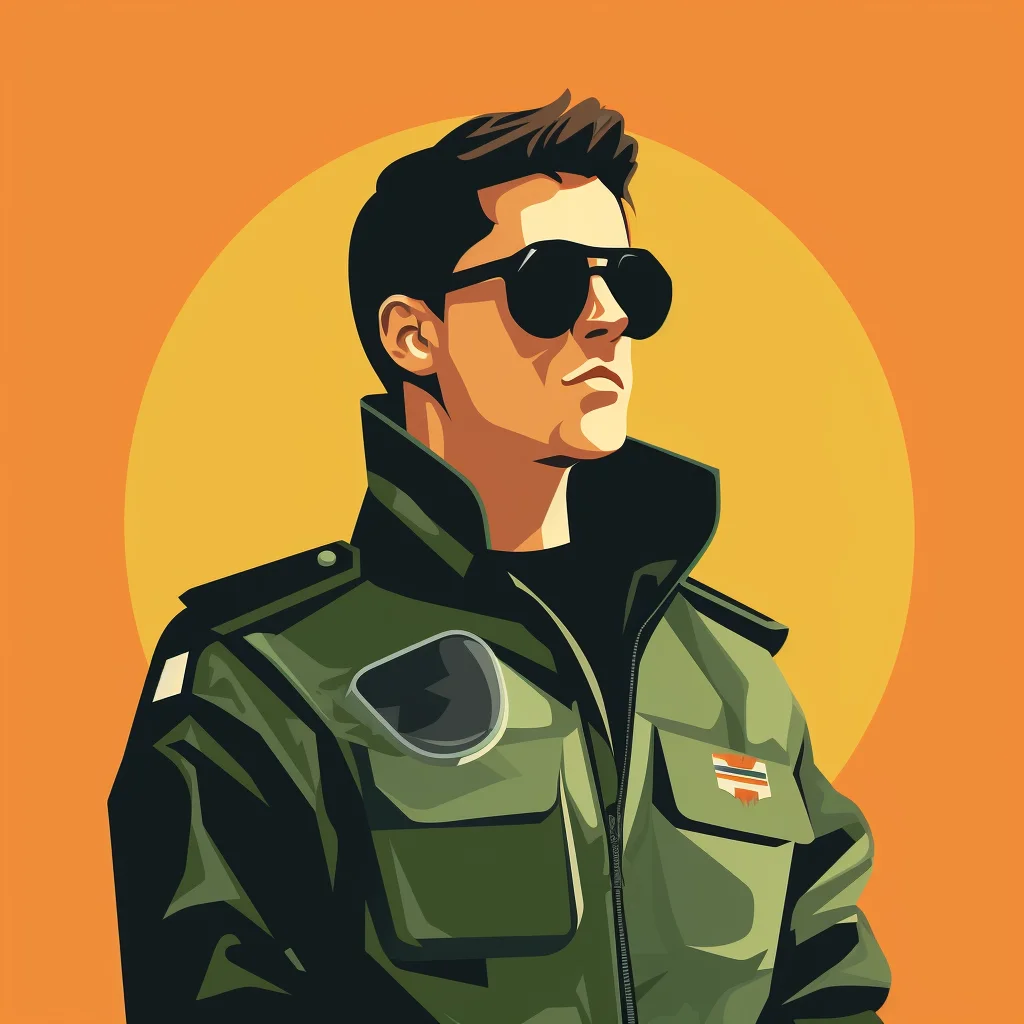 sunglass handsome pilot man male minimalistic flat illustration vector olive