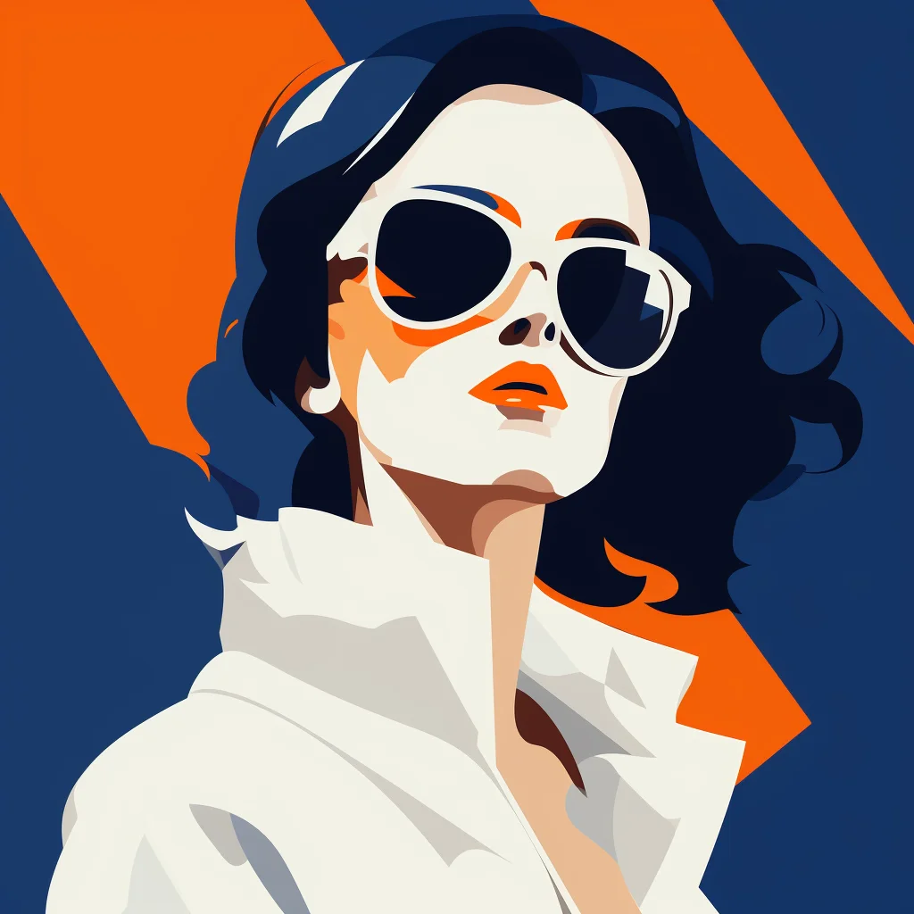 sunglass woman lady minimalistic flat illustration vector blue