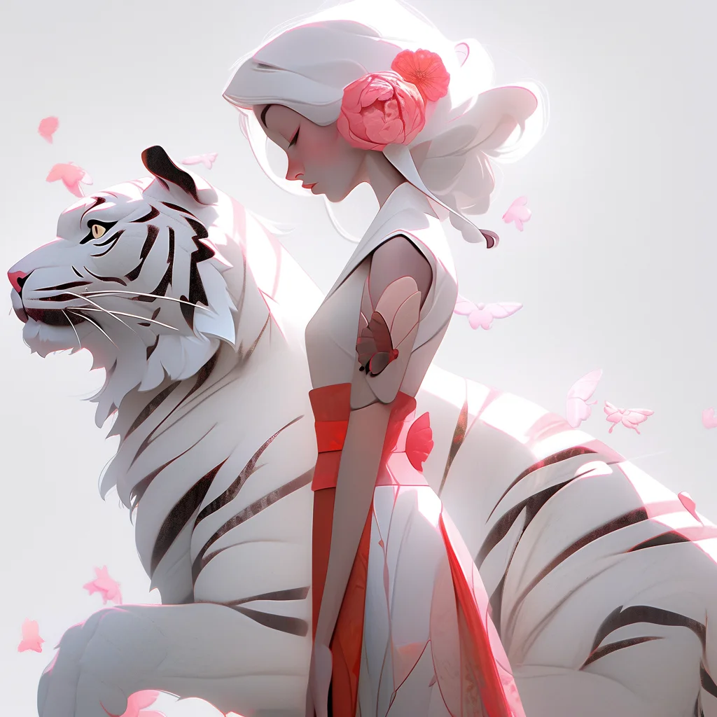 tiger woman lady fairy character 3d cartoon illustration
