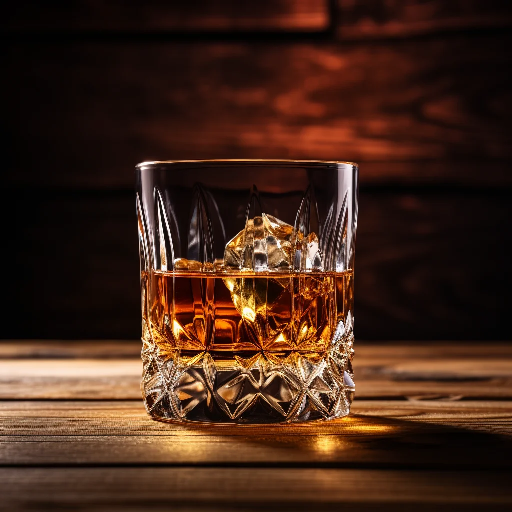 whiskey glass liquor wood table photography