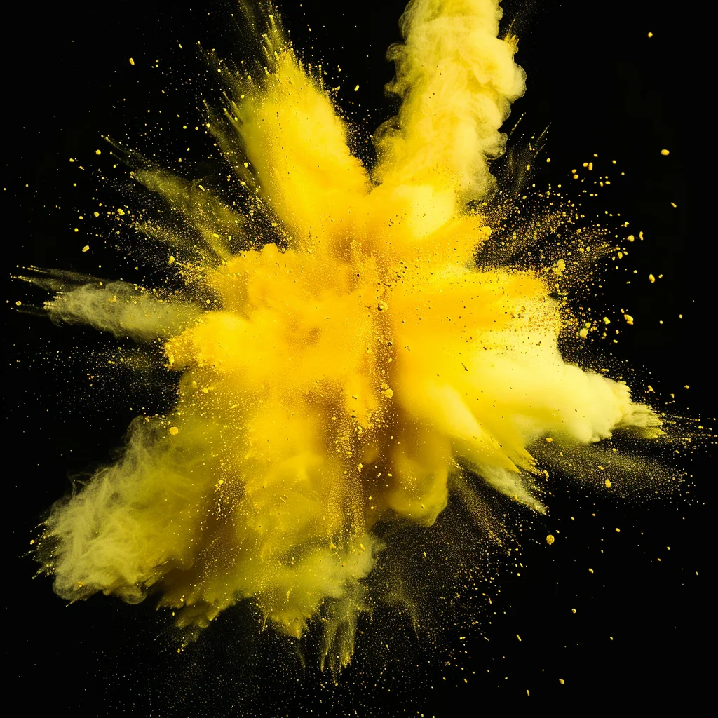 yellow blast explosion powder burst