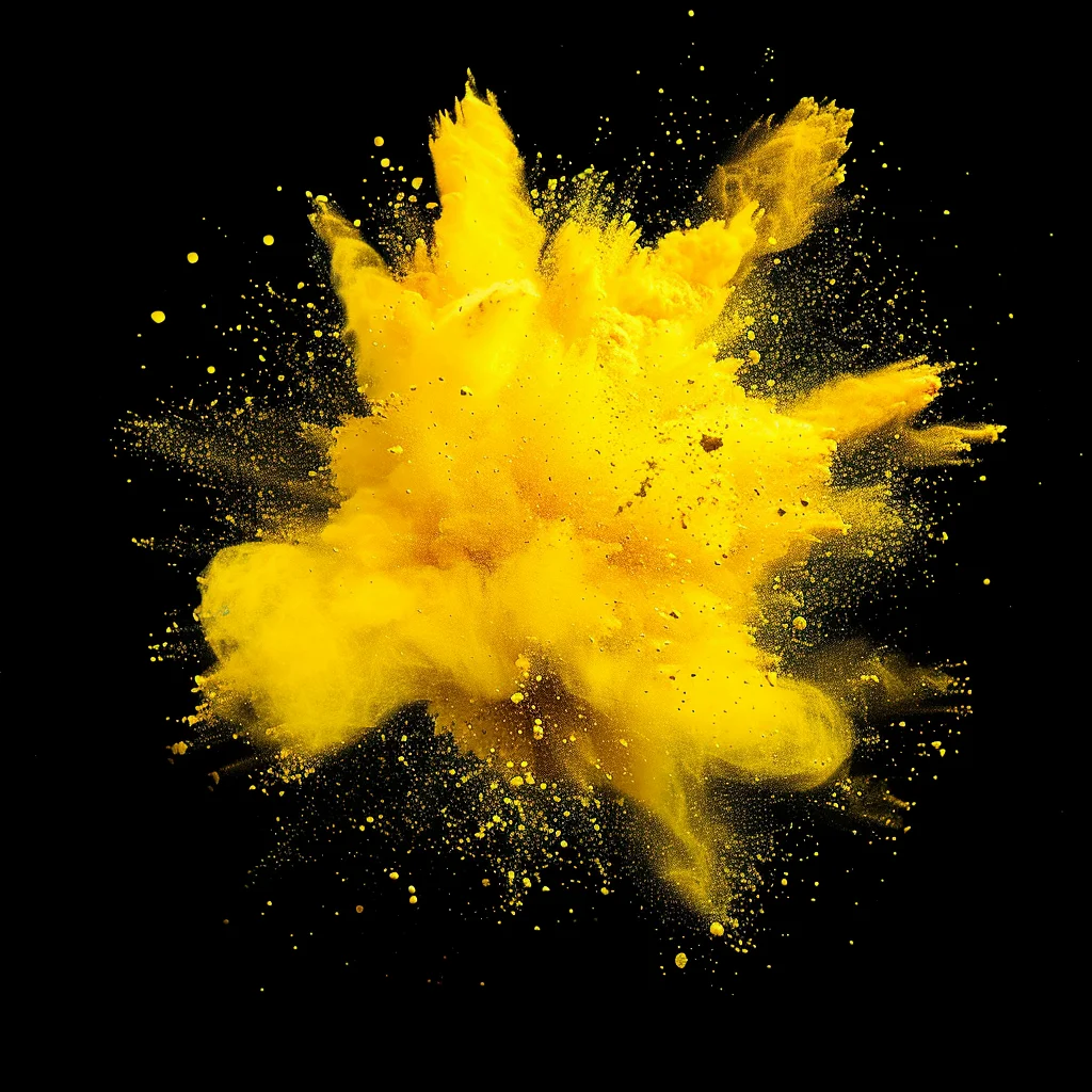 yellow blast powder explosion burst