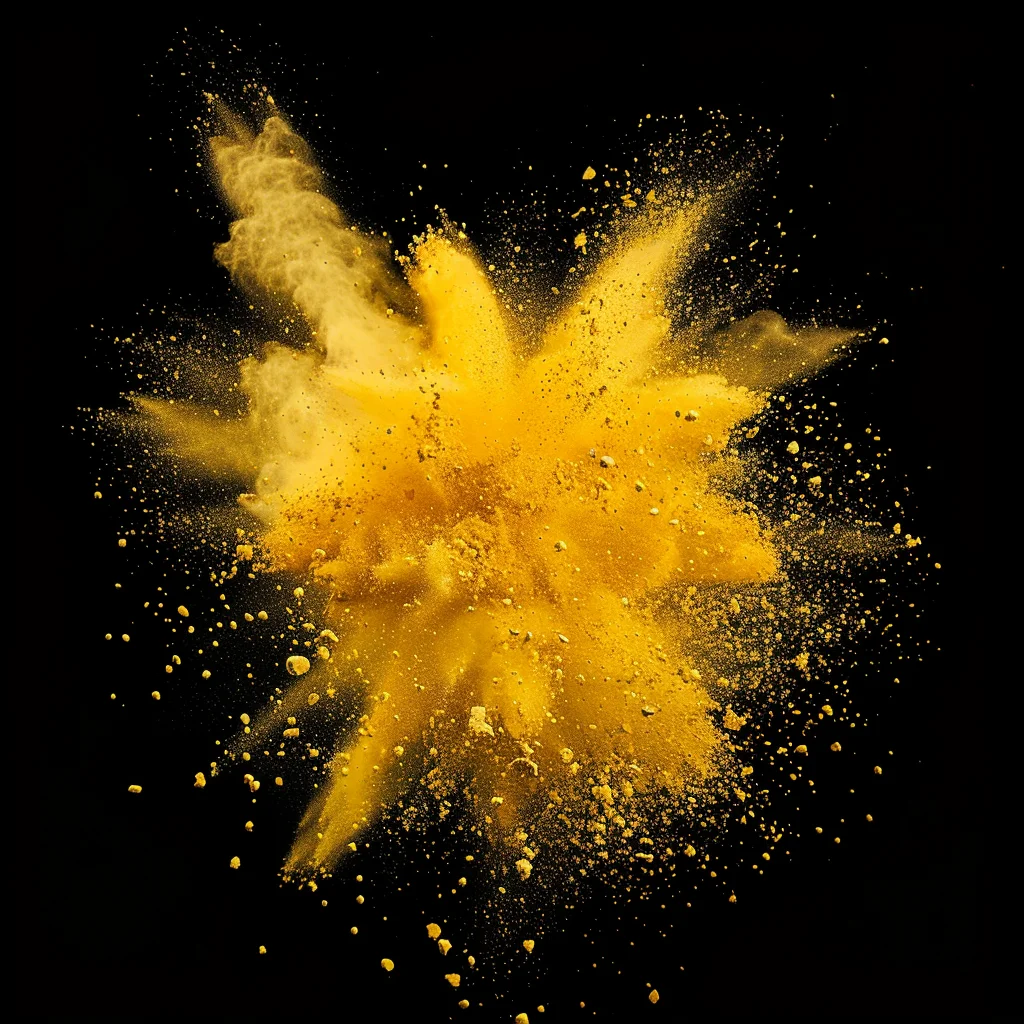 yellow powder explosion burst blast
