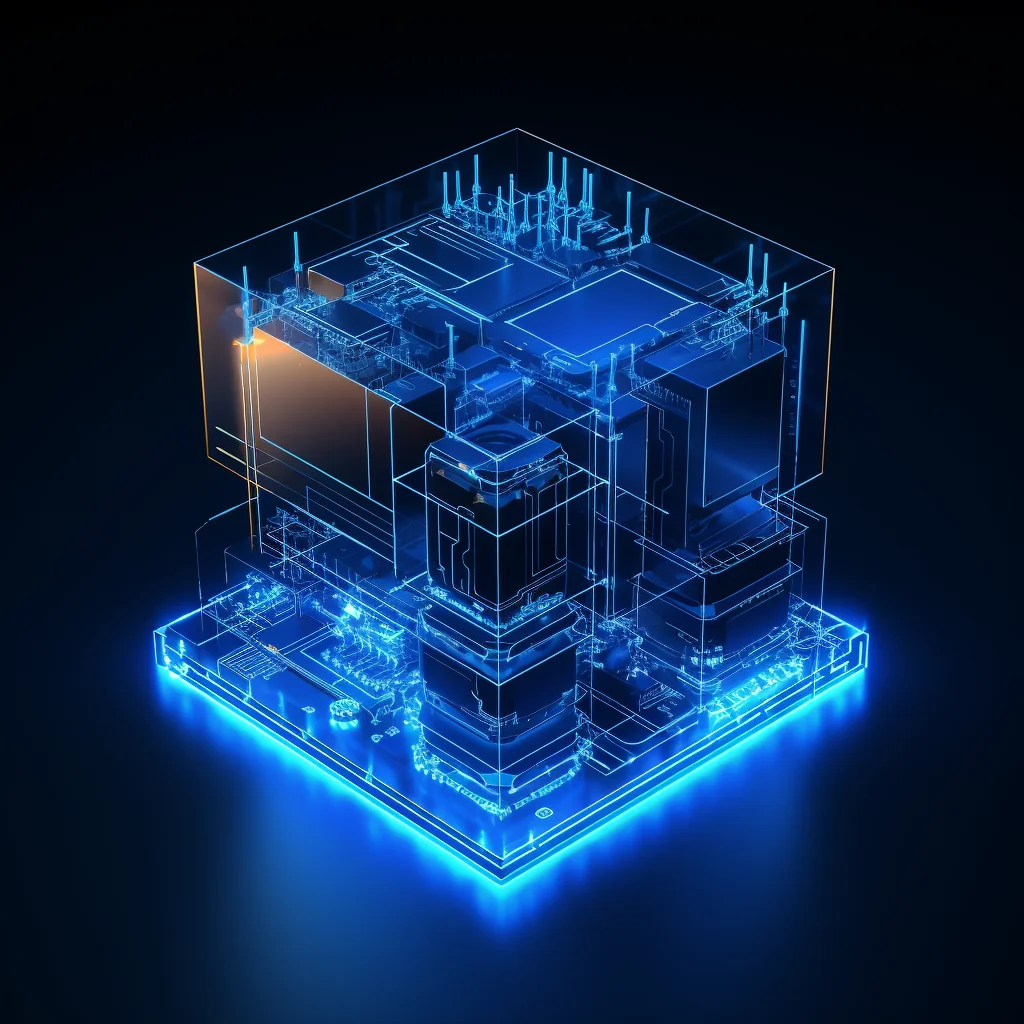 CPU data proces server wireframe structural isometric digital technology technological perspective