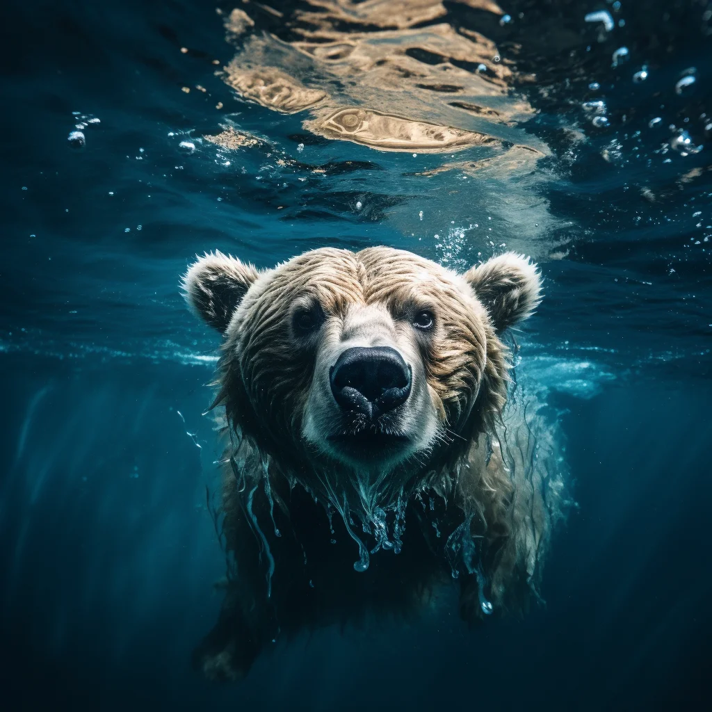 bear sea underwater light diving swim photography