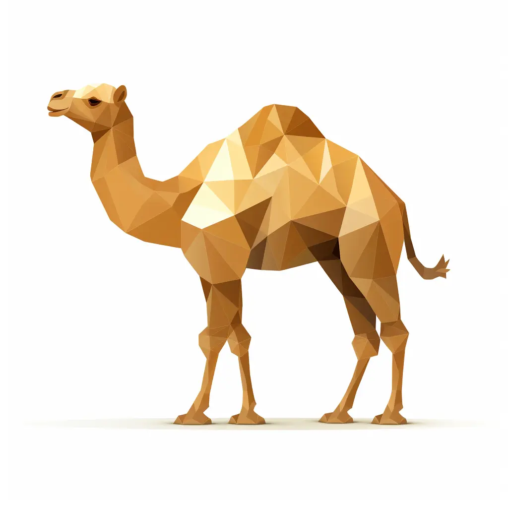 camel geometric figure brown triangle illustration vector logo