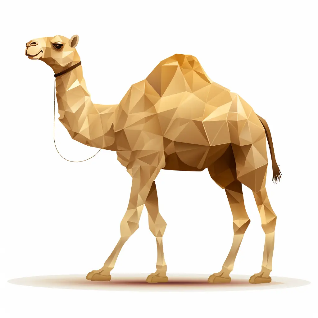 camel geometric figure brown triangle vector illustration logo