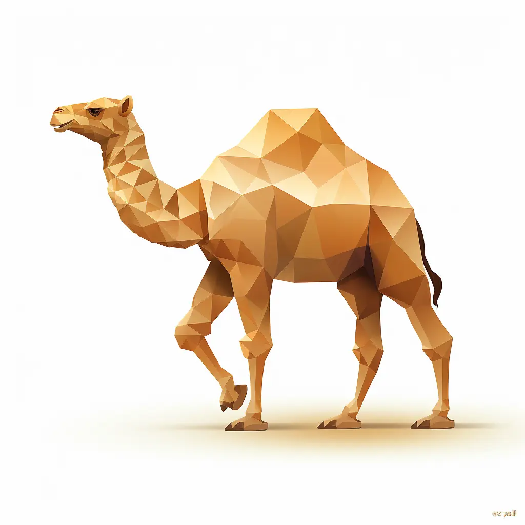 camel geometric figure brown triangle vector logo illustration