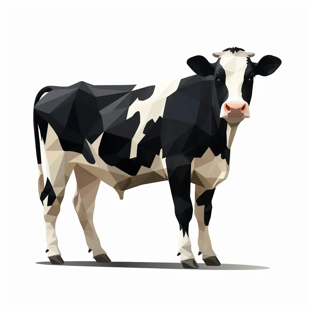 cow geometric figure black white triangle illustration vector logo